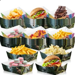 6/12/24pcs Jurassic Dinosaur Theme Food Trays Disposable Candy Snack Trays Jungle Safari Baby Shower Birthday Party Supplies