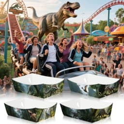 6/12/24pcs Jurassic Dinosaur Theme Food Trays Disposable Candy Snack Trays Jungle Safari Baby Shower Birthday Party Supplies