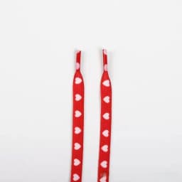 Fashion Red Heart Flat Shoelaces - Durable Acetate, for Sports/Casual Shoes, Easy-Tie Design