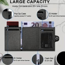 2025 New Fashion True Pickup Bag Automatic Pop up Metal Wallet RFID Anti theft Brush Large Capacity Card Clip for Men and Women