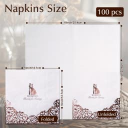50/100 Pcs, Wedding Napkins Cocktail Beverage Napkins for Party Decorations, Cake Dessert Table Decorations Supplies