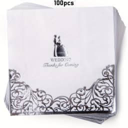 50/100 Pcs, Wedding Napkins Cocktail Beverage Napkins for Party Decorations, Cake Dessert Table Decorations Supplies
