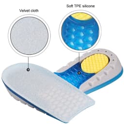 Silicone Gel Invisible Growing Heel 1-3cm Lift Soles High Quality TPE Heightened Insole Height Increase Half Shoes Pad Men Women