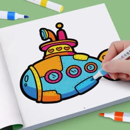 Children's Painted Painting Book Ocean Scene Bold-Easy Coloring Book Picture Book School Early Education Enlightenment