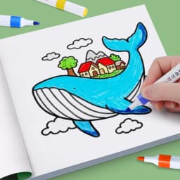 Children's Painted Painting Book Ocean Scene Bold-Easy Coloring Book Picture Book School Early Education Enlightenment