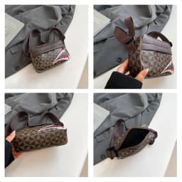 Casual Fashion Crossbody Large Capacity Small Square Bag Creative Shark Mouth Crossbody Bag Simple Coin Purse