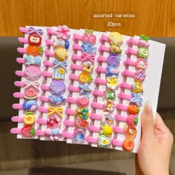 20 random sweet temperament girl pink hair clips in 20 styles