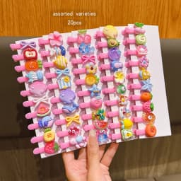 20 random sweet temperament girl pink hair clips in 20 styles