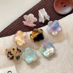 Korean Style Floral Acetate Mini Claw Clip for Women, Sweet Cute Resin Hair Clip, Shark Clip for Thin Hair and Bangs
