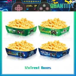 12/24/36PCS Video Game Disposable Paper French Fry Boxes Food Serving Trays Candy Snack Popcorn Box Birthday Party Favors Shower