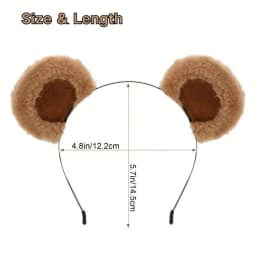 1PC Plush Bear Ear Headbands - Soft & Adorable, Unisex Accessory For Daily, Parties, Cosplay, Ideal Gift For All Ages