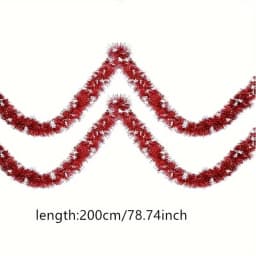 4M/8M Christmas Snowflake Tinsel Garland Xmas Tree Decoration Christmas Red Twist Garland Ceiling Hanging New Year Party Decor