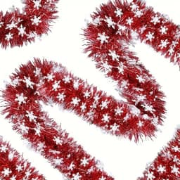 4M/8M Christmas Snowflake Tinsel Garland Xmas Tree Decoration Christmas Red Twist Garland Ceiling Hanging New Year Party Decor