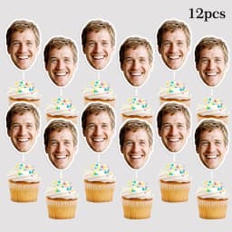 Customized Personalized Face Sticker Birthday Wedding DIY Decor Paper Cake Toppers Banner Cute Pet Custom Stickers Pendant