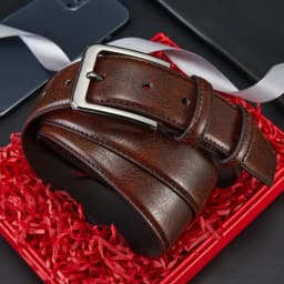 Men's Belt Boys Genuine Leather Belt Pin Buckle Belt Brown Middle-aged Youth Casual Trendy Men's Belt，Ideal for Gifting