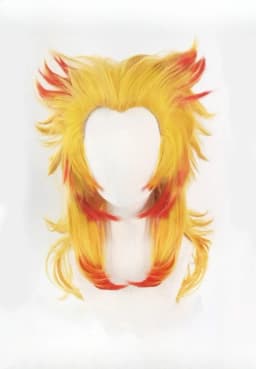 Rengoku Kyoujurou Wig Kimetsu No Yaiba Cosplay Red Yellow Mixed Heat Resistant Synthetic Hair Role Play Halloween Costume Wigs
