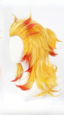Rengoku Kyoujurou Wig Kimetsu No Yaiba Cosplay Red Yellow Mixed Heat Resistant Synthetic Hair Role Play Halloween Costume Wigs
