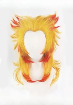 Rengoku Kyoujurou Wig Kimetsu No Yaiba Cosplay Red Yellow Mixed Heat Resistant Synthetic Hair Role Play Halloween Costume Wigs