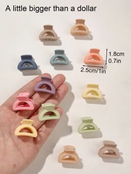 30PCS Mini Half-Circle Hollow Hair Clips for Women Tiny Hair Creaseless Styling Claw Clips Casual Versatile Hair Accessories
