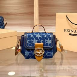 Ladies' Handbag, Light Luxury Retro Denim Canvas Bag, Fashionable Single-Shoulder Crossbody Bag, 2025 New High-End Color-Matchi