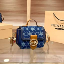 Ladies' Handbag, Light Luxury Retro Denim Canvas Bag, Fashionable Single-Shoulder Crossbody Bag, 2025 New High-End Color-Matchi