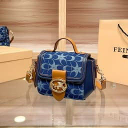 Ladies' Handbag, Light Luxury Retro Denim Canvas Bag, Fashionable Single-Shoulder Crossbody Bag, 2025 New High-End Color-Matchi