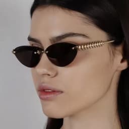 Cycling 1/2pcs Frameless Metal Cat Eye Fashion Sunglasses Triangle Rivets Personalized Women's Sunglasses Outdoor Travel Eyewear