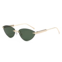 Cycling 1/2pcs Frameless Metal Cat Eye Fashion Sunglasses Triangle Rivets Personalized Women's Sunglasses Outdoor Travel Eyewear