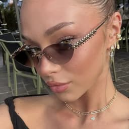 Cycling 1/2pcs Frameless Metal Cat Eye Fashion Sunglasses Triangle Rivets Personalized Women's Sunglasses Outdoor Travel Eyewear