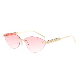 Cycling 1/2pcs Frameless Metal Cat Eye Fashion Sunglasses Triangle Rivets Personalized Women's Sunglasses Outdoor Travel Eyewear