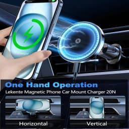 UYUXIO 15W Fast Charging Magnetic Wireless Car Charger Air Vent Car Mount Phone Holder for iPhone 17 16 15 14 13 Pro Max 12