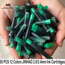 JINHAO 50/12 PCS 12 Colors 2.6mm/3.4mm Fountain Pen Ink Cartridges For Majohn Hongdian Ink School Office Supplies Stationery