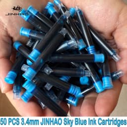 JINHAO 50/12 PCS 12 Colors 2.6mm/3.4mm Fountain Pen Ink Cartridges For Majohn Hongdian Ink School Office Supplies Stationery