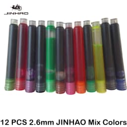 JINHAO 50/12 PCS 12 Colors 2.6mm/3.4mm Fountain Pen Ink Cartridges For Majohn Hongdian Ink School Office Supplies Stationery