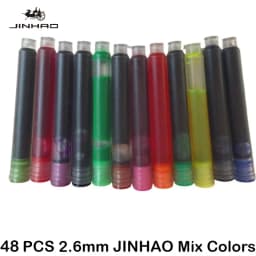 JINHAO 50/12 PCS 12 Colors 2.6mm/3.4mm Fountain Pen Ink Cartridges For Majohn Hongdian Ink School Office Supplies Stationery