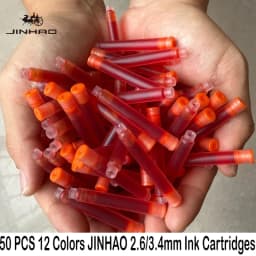 JINHAO 50/12 PCS 12 Colors 2.6mm/3.4mm Fountain Pen Ink Cartridges For Majohn Hongdian Ink School Office Supplies Stationery
