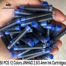 JINHAO 50/12 PCS 12 Colors 2.6mm/3.4mm Fountain Pen Ink Cartridges For Majohn Hongdian Ink School Office Supplies Stationery