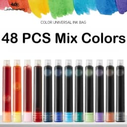 JINHAO 50/12 PCS 12 Colors 2.6mm/3.4mm Fountain Pen Ink Cartridges For Majohn Hongdian Ink School Office Supplies Stationery