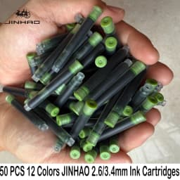 JINHAO 50/12 PCS 12 Colors 2.6mm/3.4mm Fountain Pen Ink Cartridges For Majohn Hongdian Ink School Office Supplies Stationery