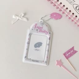INS Fashion Korean Girl 3inch Idol Photo Storage Card Holder Cute Angel Wings Holder Pendant Card Clip Student Campus Card Cover