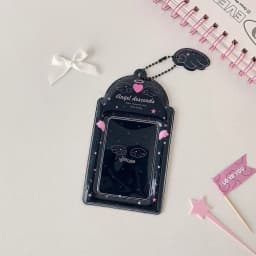 INS Fashion Korean Girl 3inch Idol Photo Storage Card Holder Cute Angel Wings Holder Pendant Card Clip Student Campus Card Cover