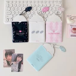 INS Fashion Korean Girl 3inch Idol Photo Storage Card Holder Cute Angel Wings Holder Pendant Card Clip Student Campus Card Cover