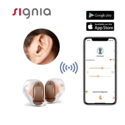Signia 8 Channels Digital Invisible CIC Hearing Aid RUN Click ITC Signia Smartphone APP Fit Dry Case