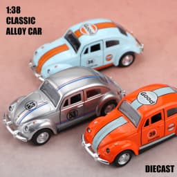 (Bagged) 1:38 Classic Retro Alloy Beetle, Cute Alloy Pull-back Car, Children's Toy, Adorable Antique Style