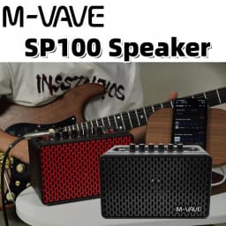 M-VAVE SP100 Guitar Amp: 9 Amp Voices/16 FX/Bluetooth Audio/Built-in Battery/Wireless Practice & Supports External Footswitch