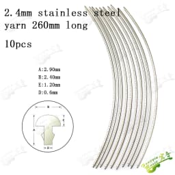 HUATOOL 10PCS Fingerboard Frets Fret Wire For Acoustic Guitar Brass Frets 2.0/2.2/2.4/2.7/2.9/3.2mm L260mm