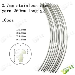 HUATOOL 10PCS Fingerboard Frets Fret Wire For Acoustic Guitar Brass Frets 2.0/2.2/2.4/2.7/2.9/3.2mm L260mm