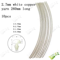 HUATOOL 10PCS Fingerboard Frets Fret Wire For Acoustic Guitar Brass Frets 2.0/2.2/2.4/2.7/2.9/3.2mm L260mm