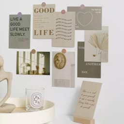 30PC Lucky Life Theme Postcards,Floral Alphabet Elements,Wall Decoration Materials Living Room Classroom (Includes 48 Stickers)