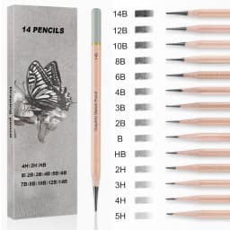 Professional Drawing Sketching Pencil Set,5H-14B Graphite Pencils for Pro Artists,Drawing,Drafting,Sketching,Shading(14 pcs)